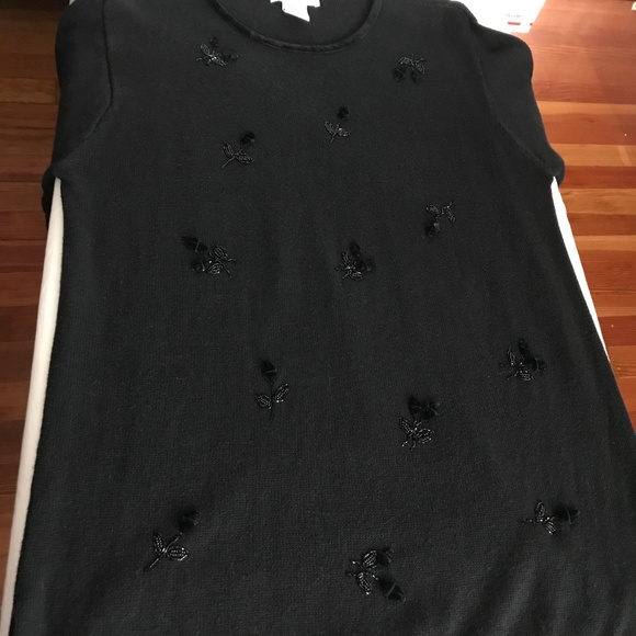 VICTORIA JONES Velvet Beaded Sweater Black Long Sleeve Women’s Plus Size 1X - Picture 15 of 16